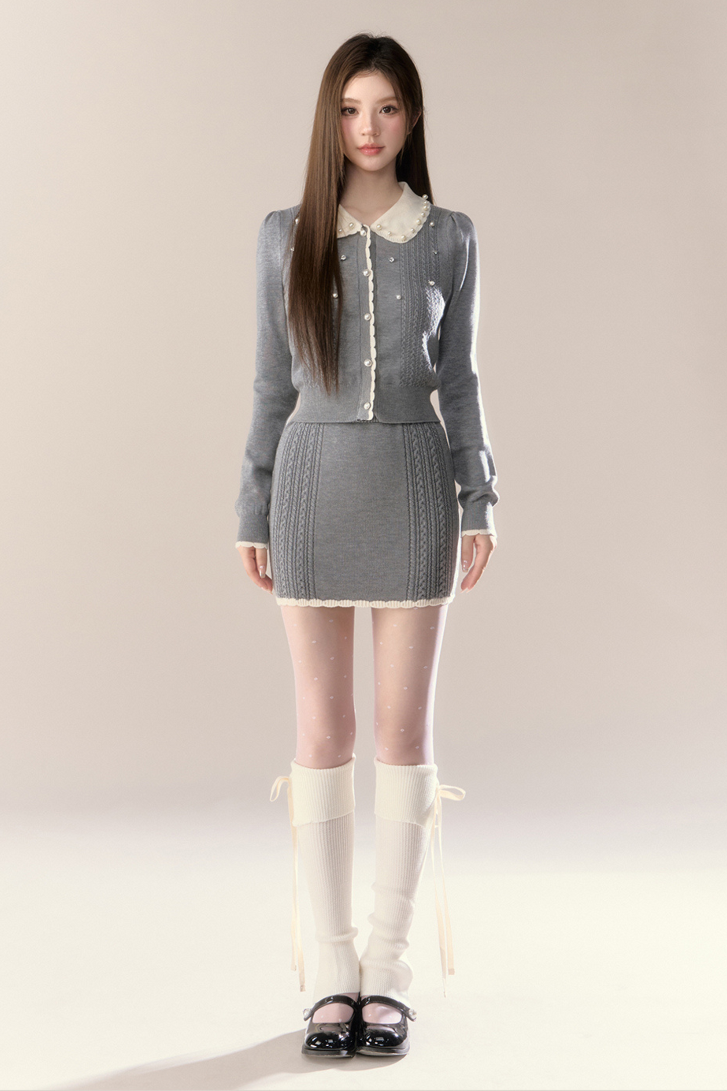 スイートアイランドドールカーディガン+タイトスカート