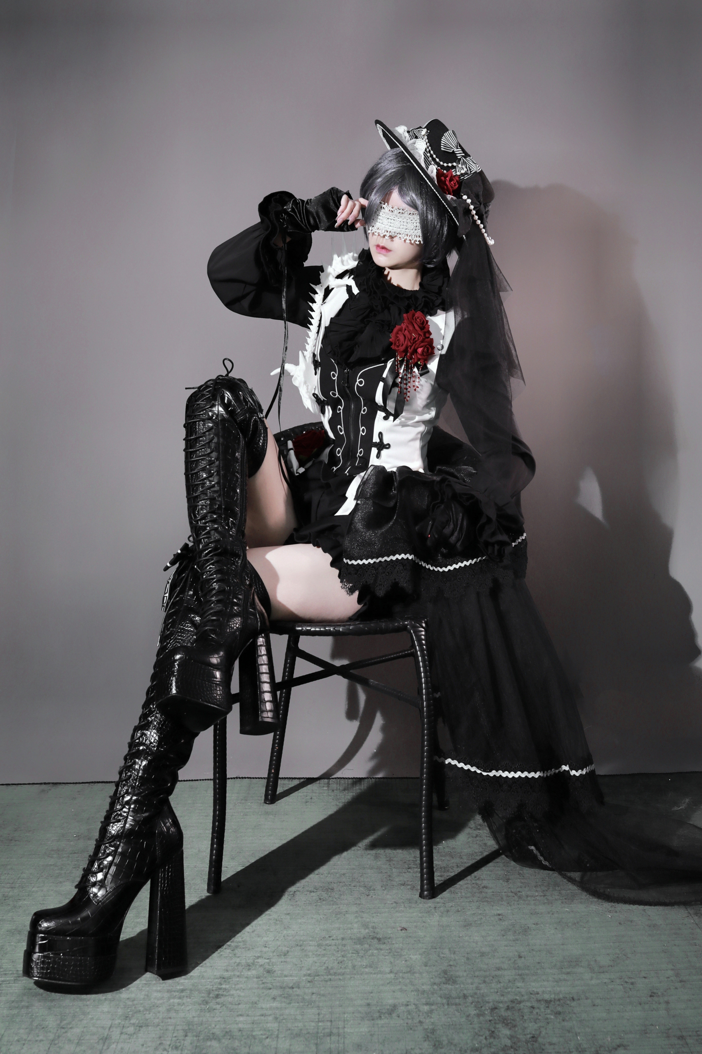 ダークローズゴシックプリンセスロリータセット+ダークローズゴシックプリンスロリータセット