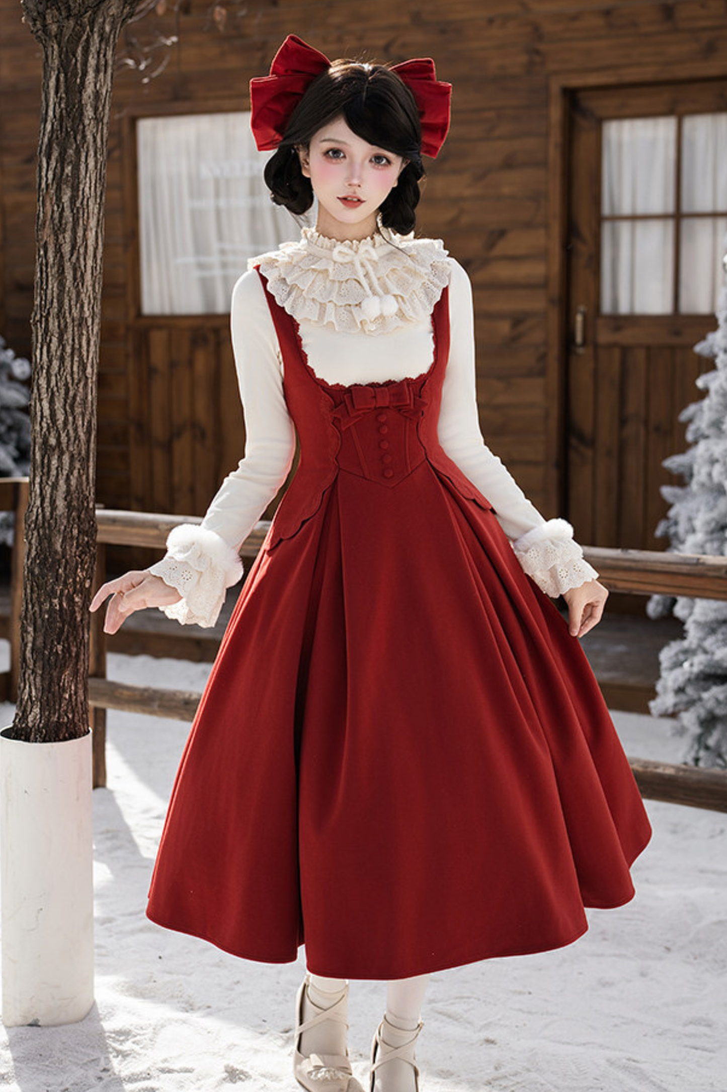 Velvet Rose Suspender Dress + Top + Ribbon