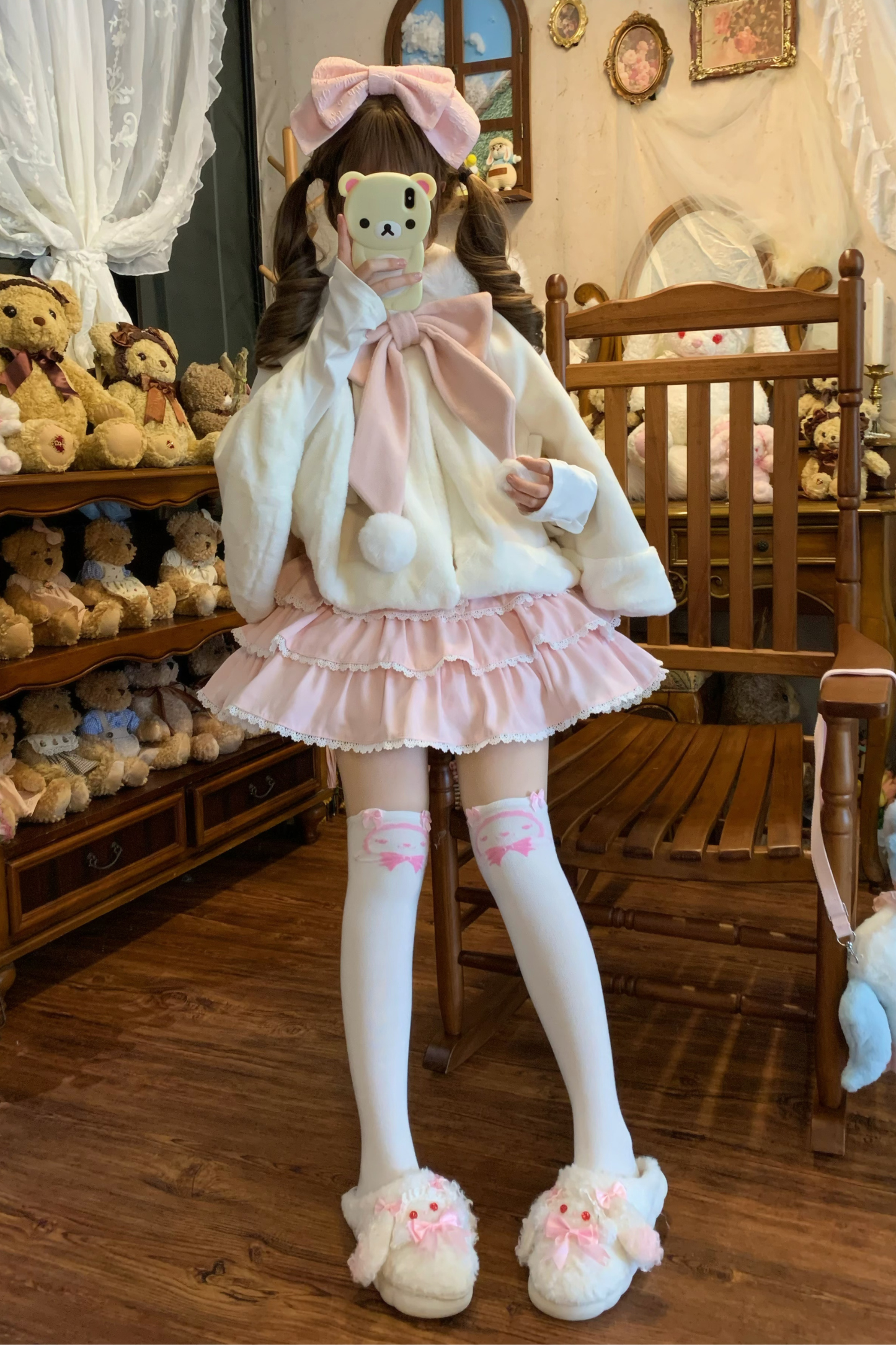 ファーバニーフードマント