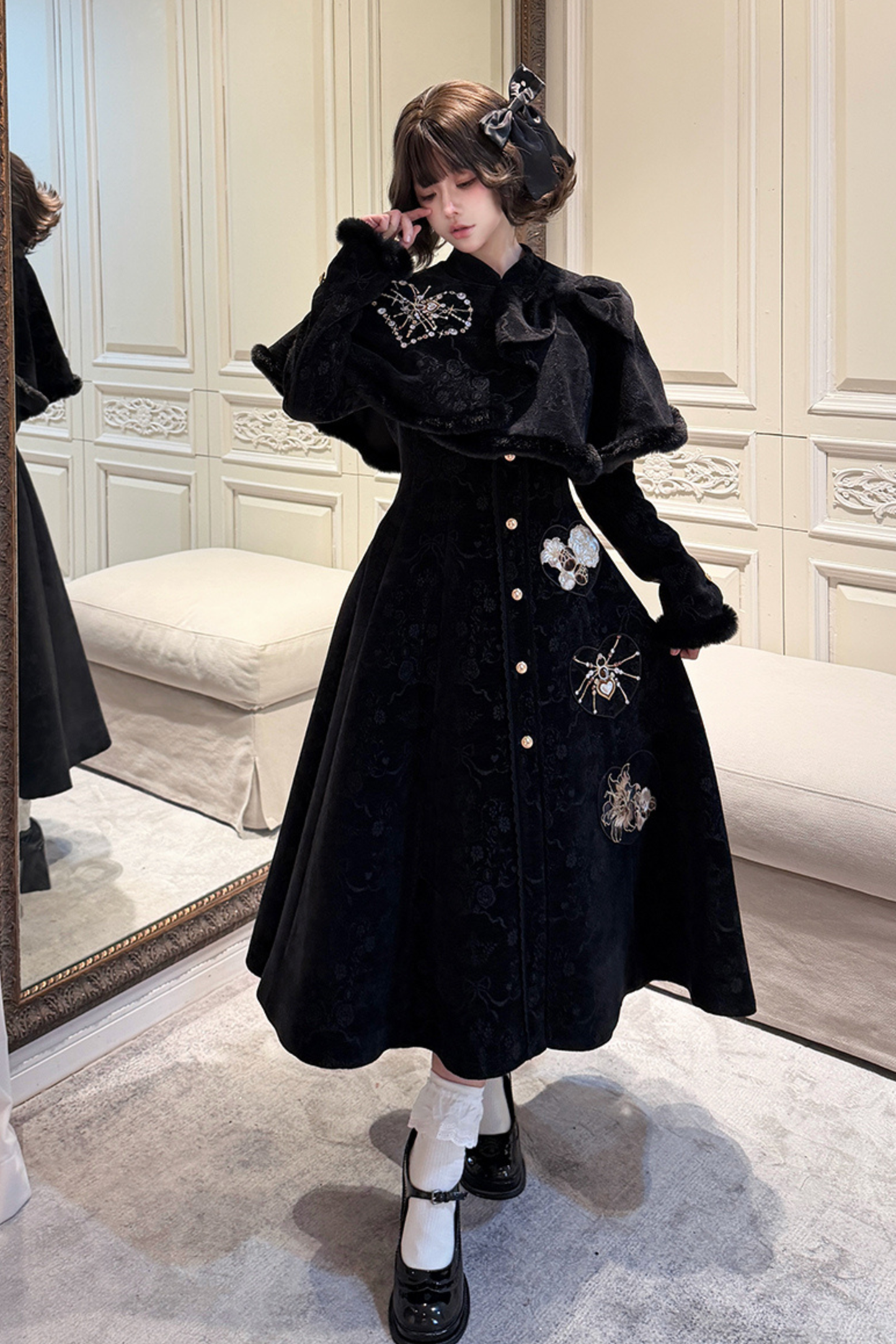 クラシックダークロングコート+ケープ