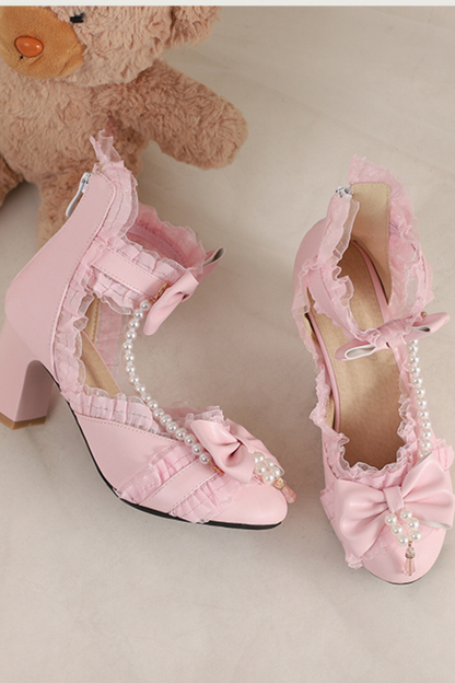 パールリボンプリンセスロリータシューズ