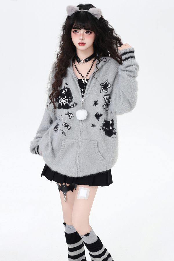 Cool Rabbit Hooded Over Jacket