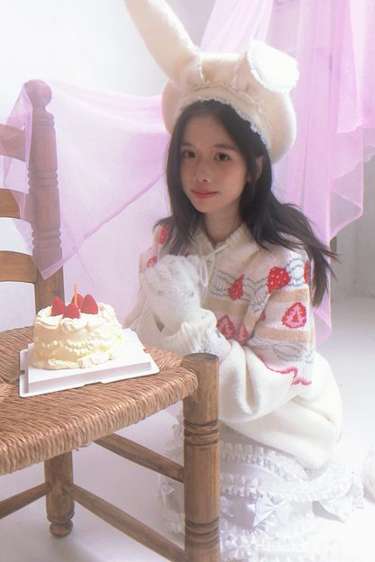 Strawberry Cake Mohair Cardigan