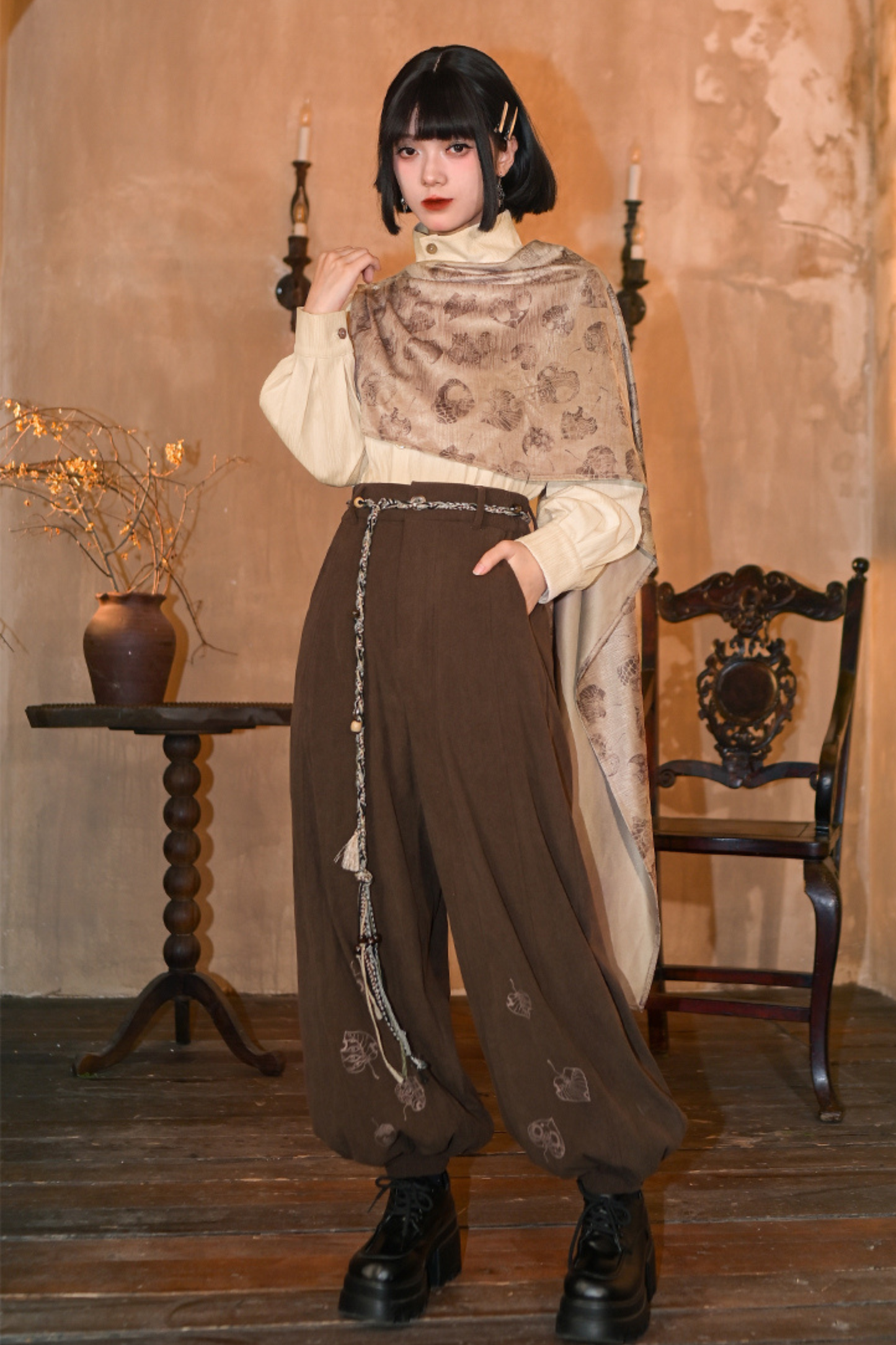 Cape stand collar design niche shirt