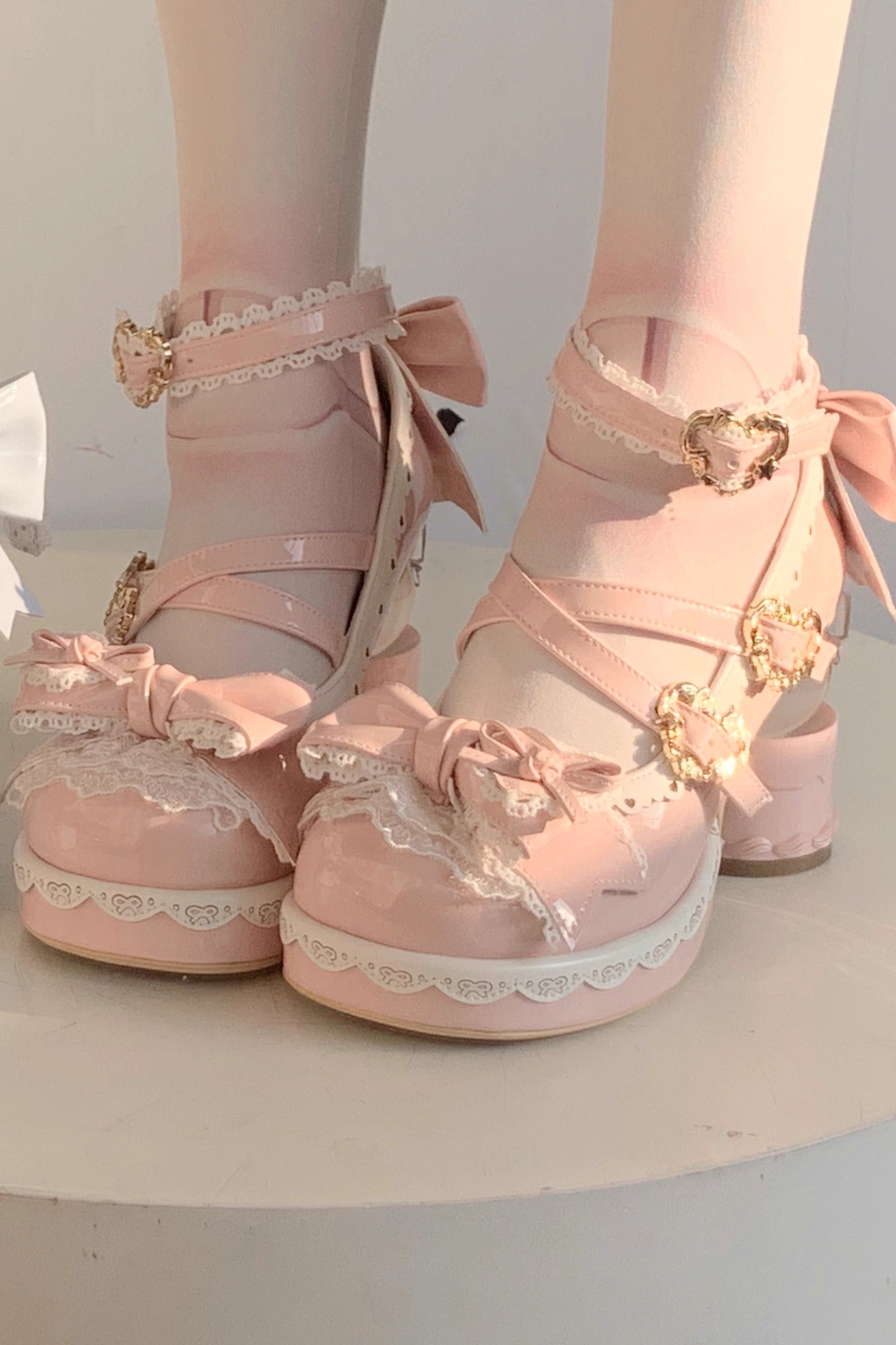 リボンレースロリータクリスタルヒール