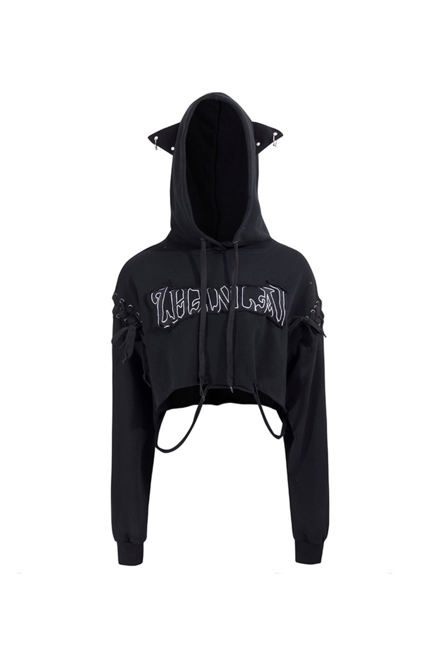 ロックキャットイヤーフーデッドトップス