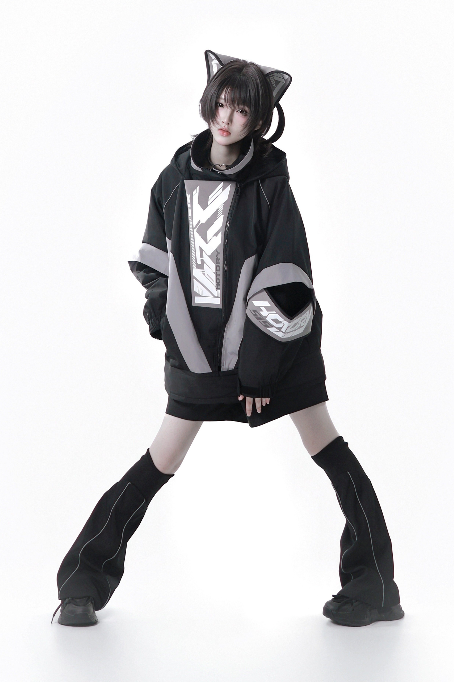 Cyber Loose Jacket + Pants + Leg Warmers + Cat Ear Headband