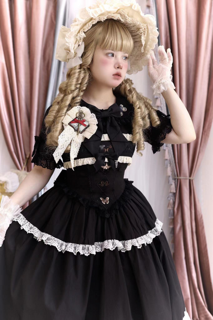 スペルコレクションルームステッチフェイクツーピースドレス