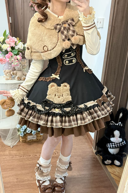 Bear Lolita Jumper Skirt + Top + Cape + Hat