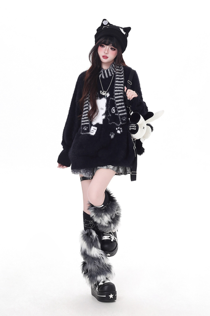 ワックスクルーネックルーズトップス