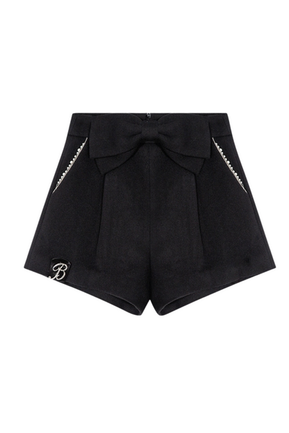 Ribbon English Style Wool Shorts