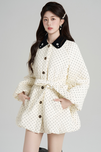 スイートポルカドットフレンチコート