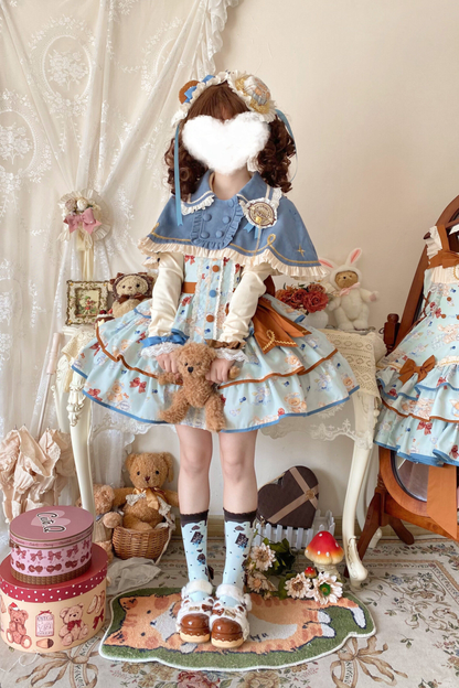 シーサイドベアティーパーティーロリータドレス+ケープ