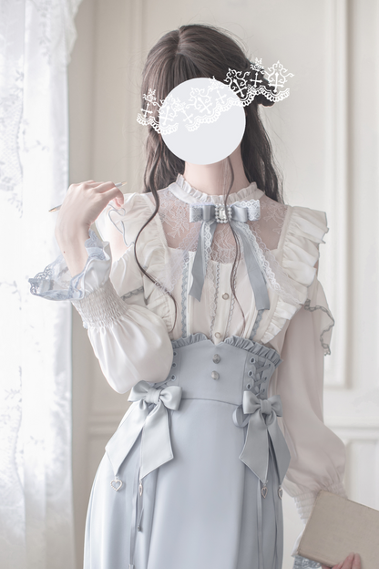 エレガントオフショルダーデザインシャツ+マーメイドスカート