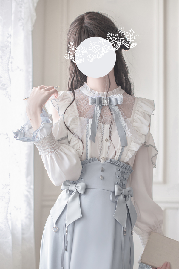 Elegant off-the-shoulder design shirt + mermaid skirt