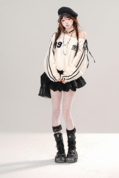 オフショルダースウェットワンピース