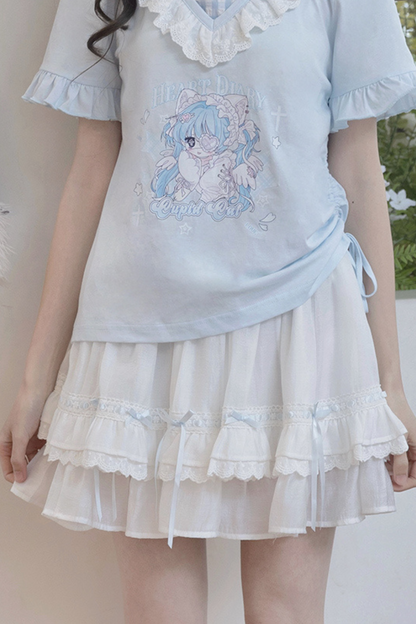 猫スイートブルートップス＆スカート