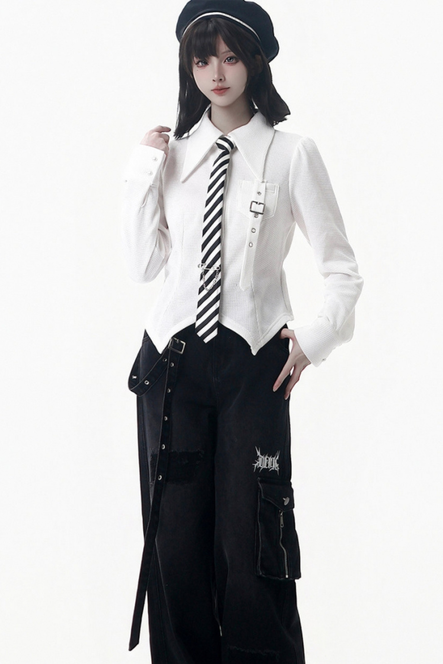 クロストリムカーディガン+シャツ+ネクタイ+パンツ