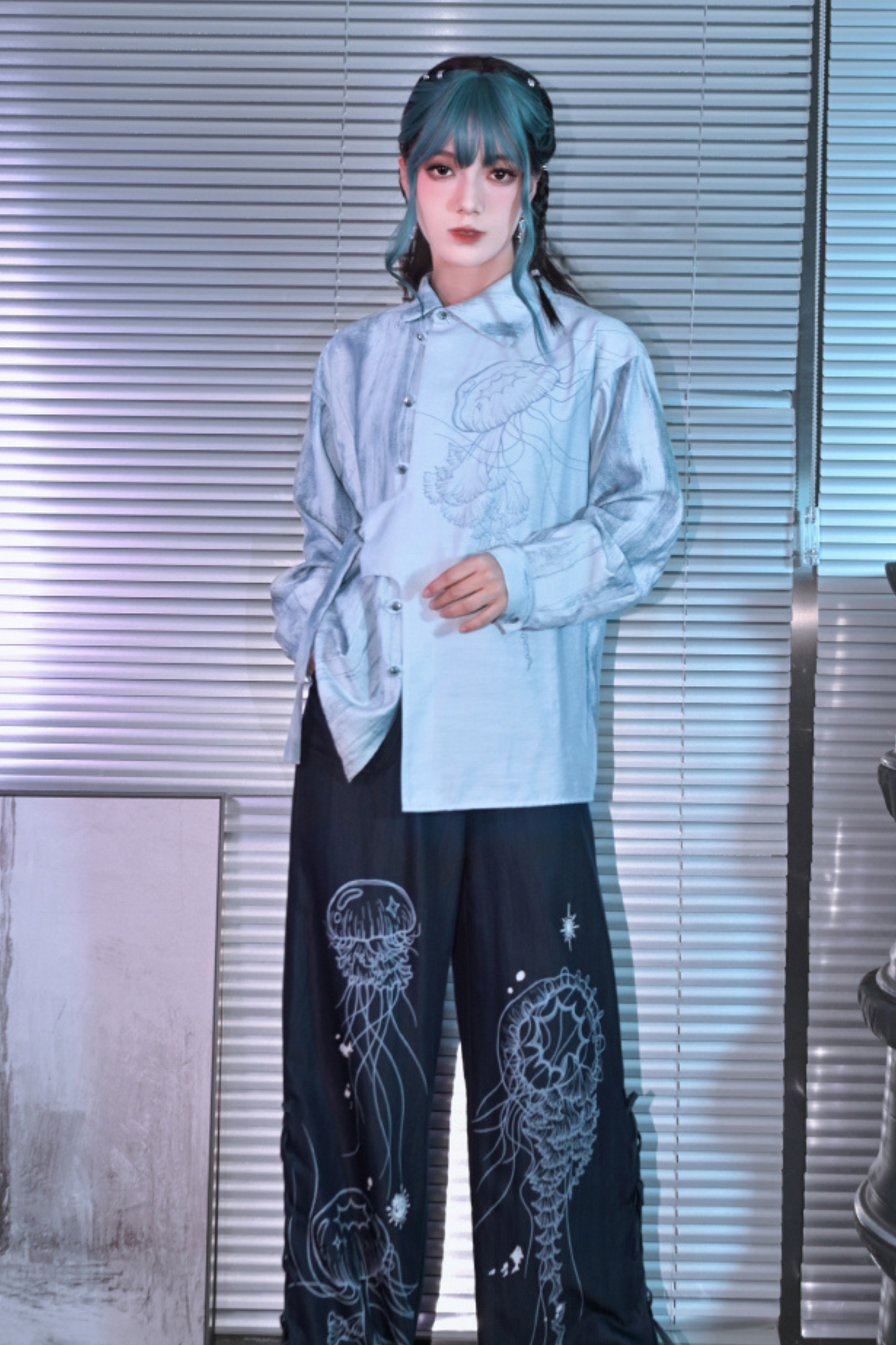 Asymmetrical Chinese design shirt