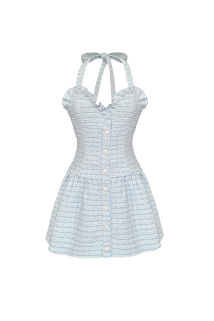 Ice Blue Tweed Camisole Dress