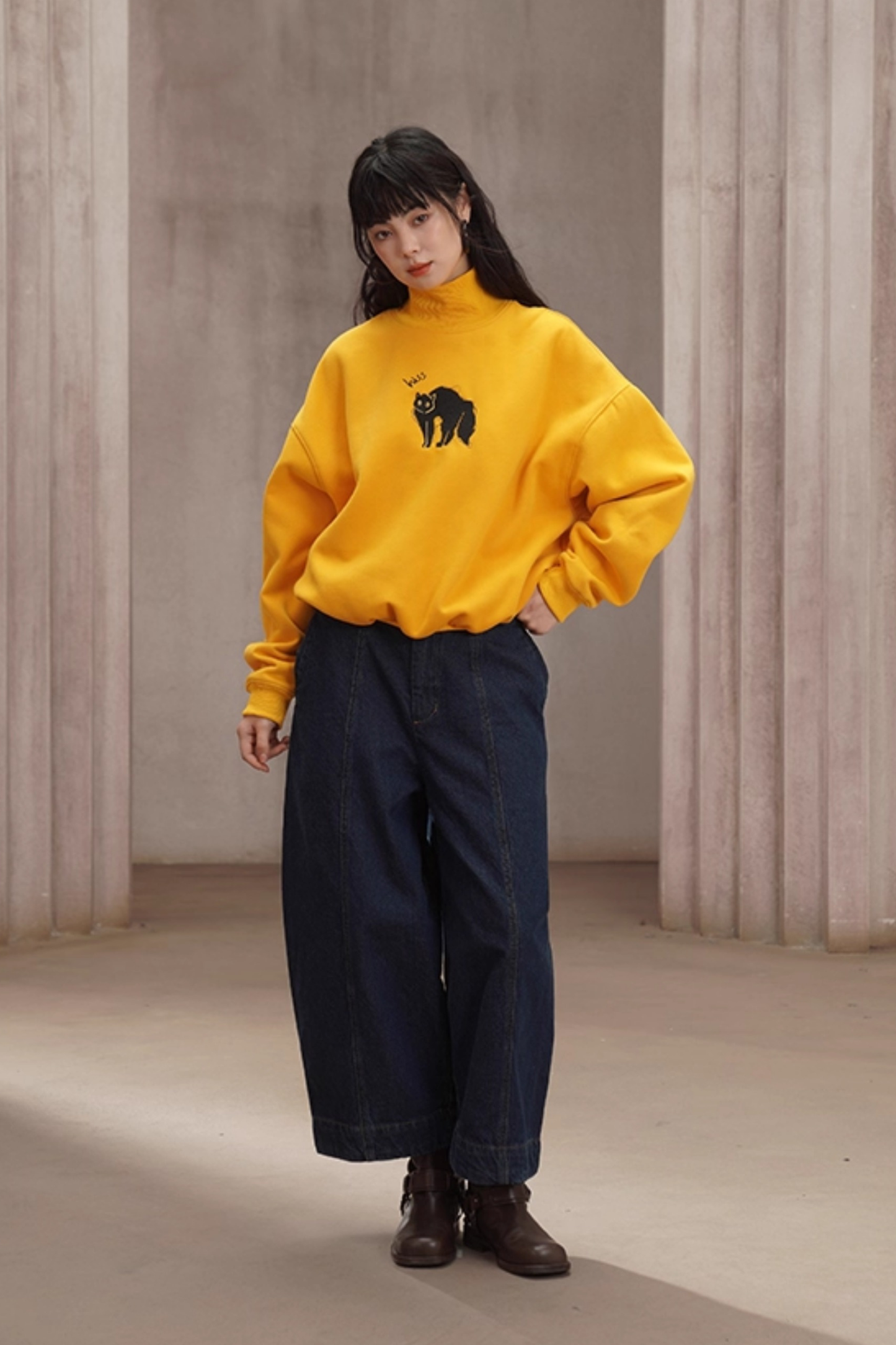 Suncat Yellow Semi-Turtleneck Top