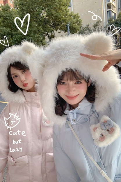 ファーキャットフードダウンジャケット