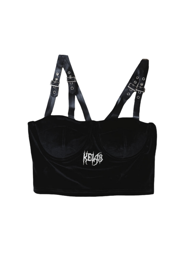 Suspender Velvet Patchwork Tops