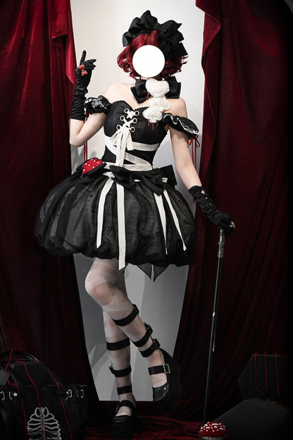 【9月3日予約締切】Gothic Fantasy Ribbon Choker with Playing Card and Bead Motif