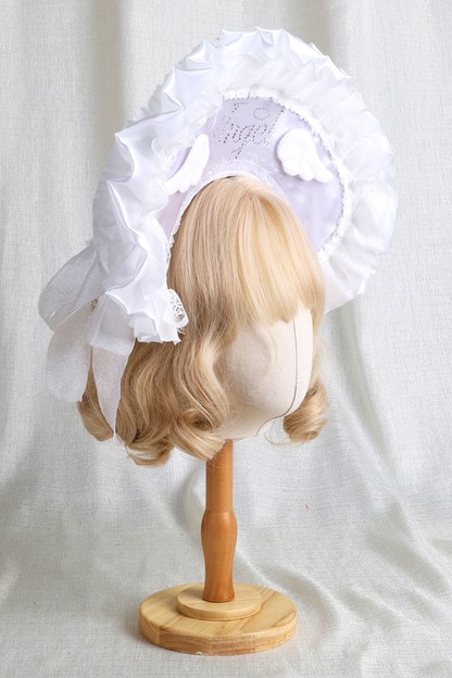 Baby feather doll Lolita flat hat + hood