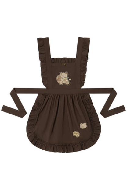 Kleines Bär-Dessert-Haus Kleid + Rock + Schürze + Brosche + Überrock