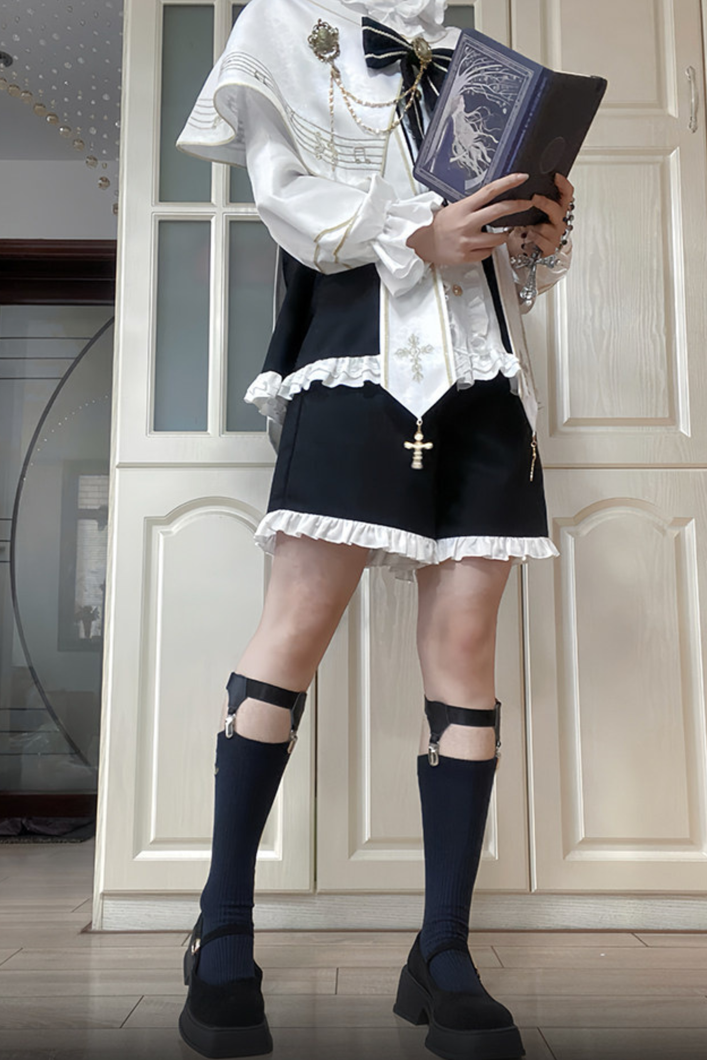 Gothic Cross Monochrome Prince Set + Beret