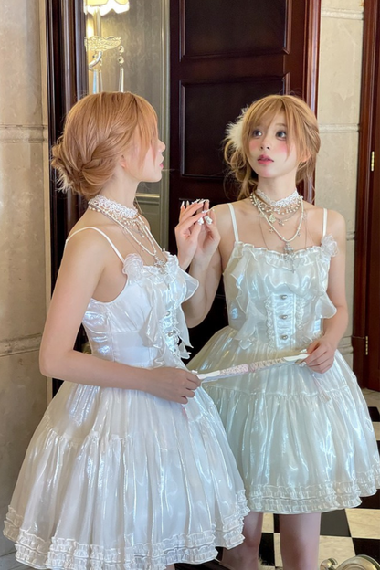 Heavy Shatindal Cami Sole Dress + Lace Asymmetrical Shawl