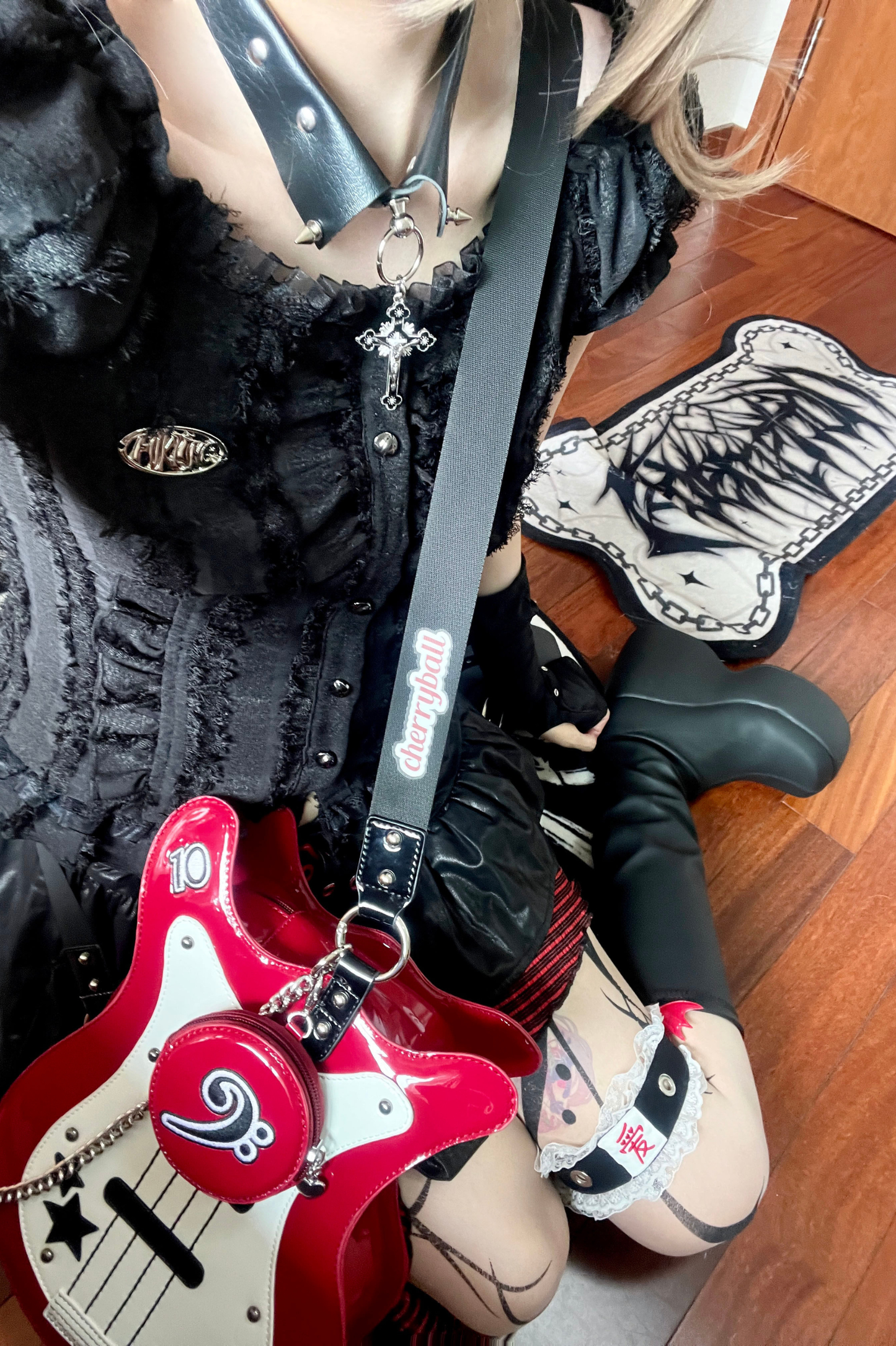 Dark Pop Color Blocking Crossbody Bag