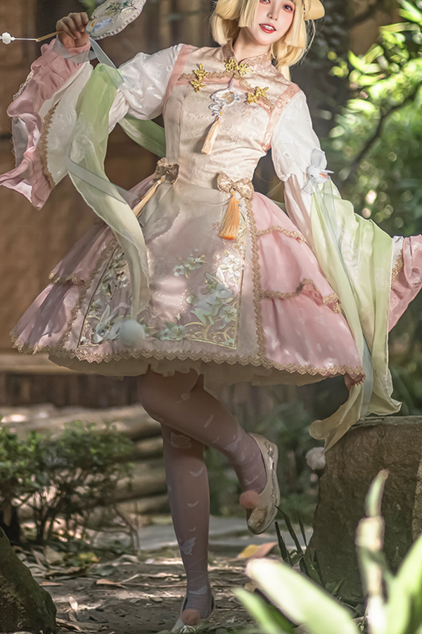 Robe Lolita chinoise douce girly + Serre-tete