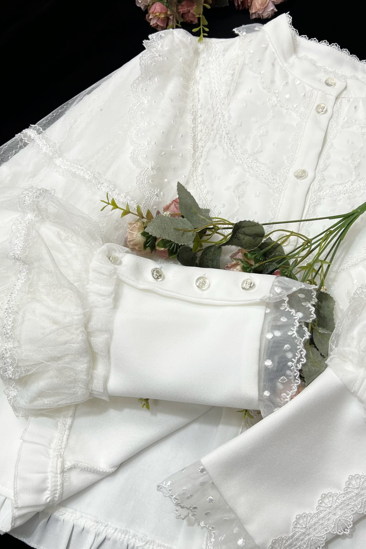 Stand collar retro girly blouse