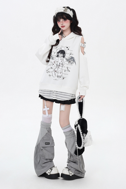 オフショルダールーズボーダートップス