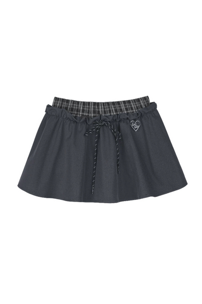 Niedlicher Minirock mit Karomuster und doppelter Taille