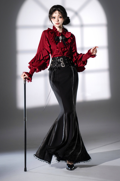 [2월 16일 예약마감] 클래식 로리타 셔츠 + 언밸런스 스커트 + 피쉬테일 스커트 + 반바지