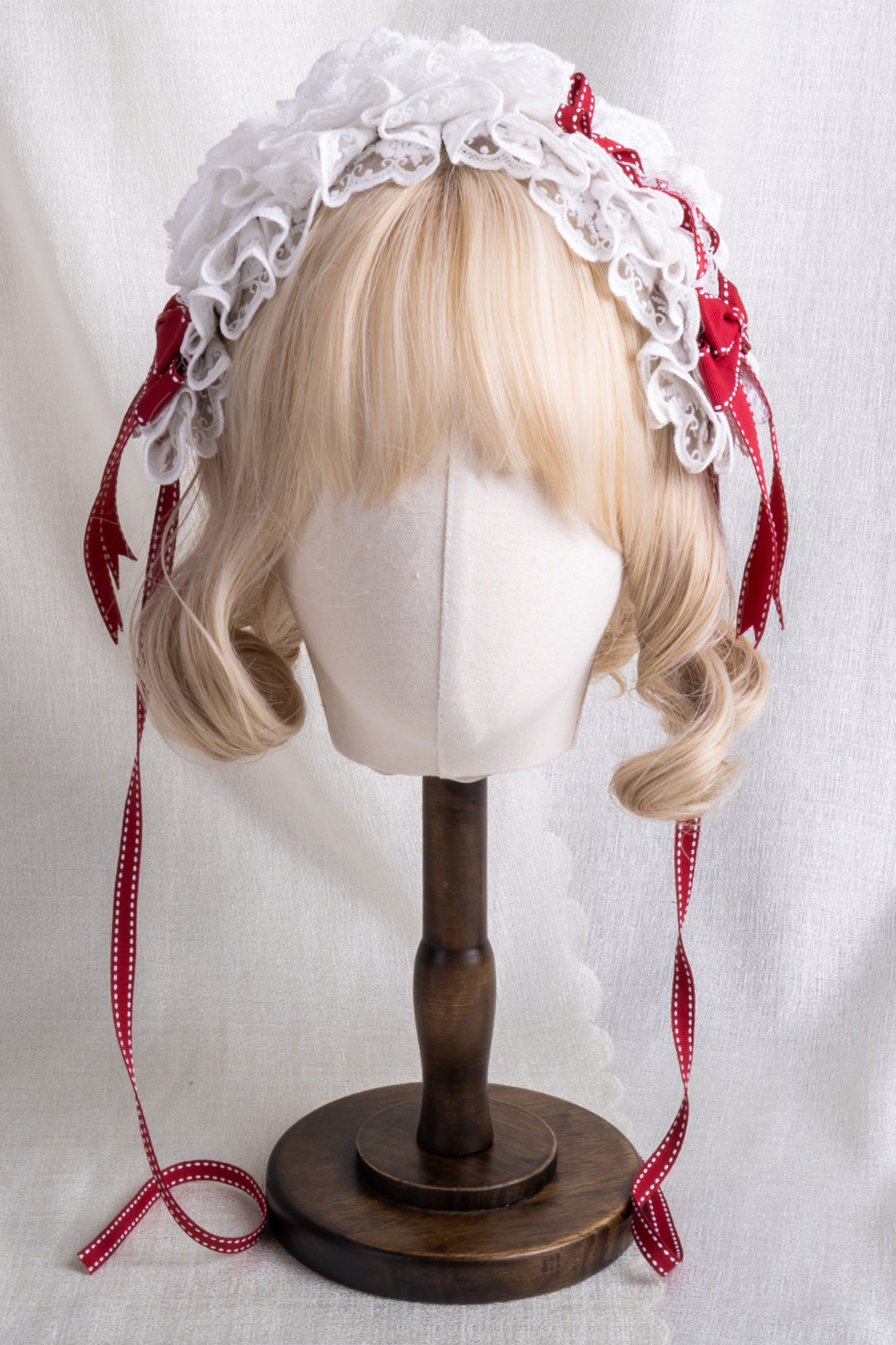 レースステッチロリータヘアバンド+ハットクリップ