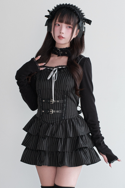 地雷フレアスリップドレスドレス