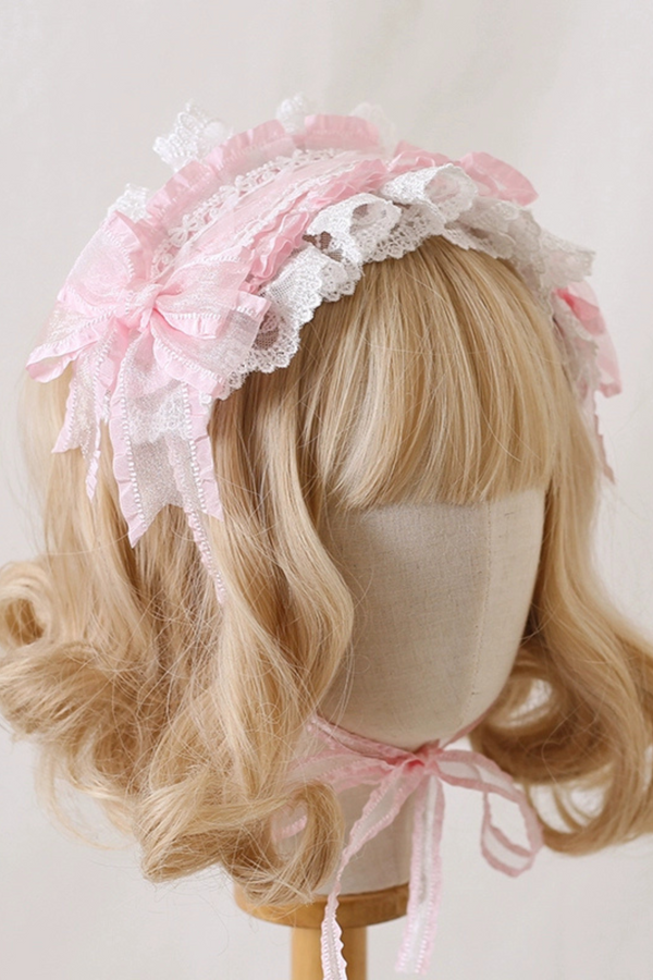 フラワーフリルロリータヘッドバンド