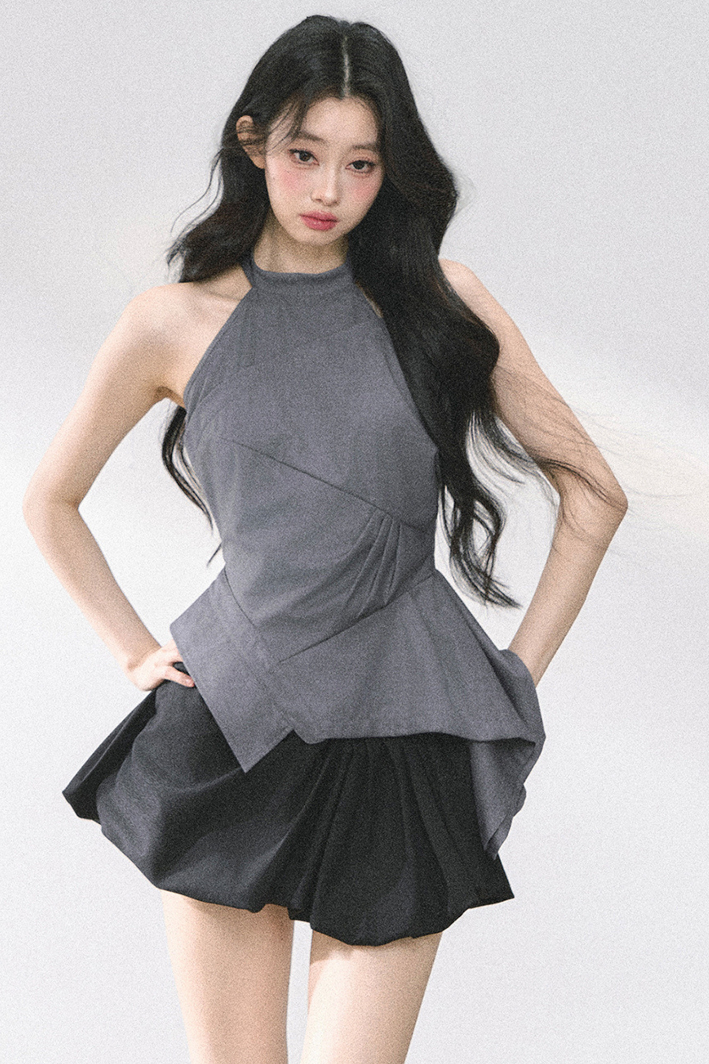 フレンチホットティーホルターネックトップス