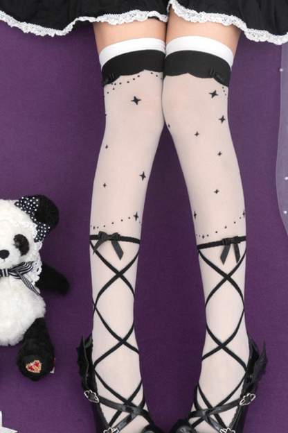 Ribbon design sweet Lolita tights