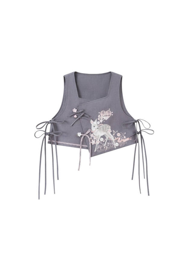 Gilet chasse au rythme des cerisiers+chemise+jupe+pantalon+accessoires