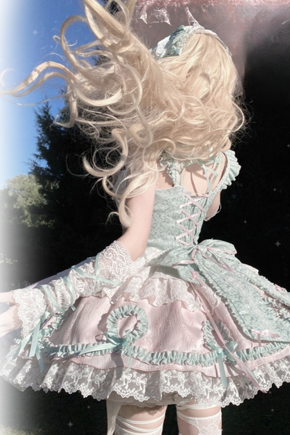 Butterfly Princess Lolita Dress + Petticoat + Clip + Frill Sleeve Shirt