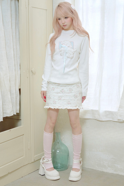 Sweet Lamb Ribbon Tight Top