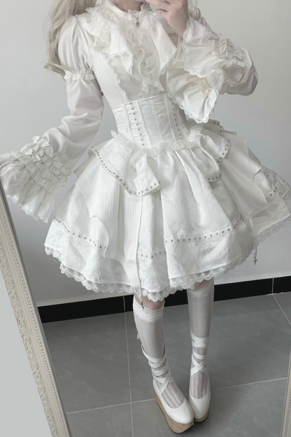 フリルゴシックロリータブラウス+フラワーカラー