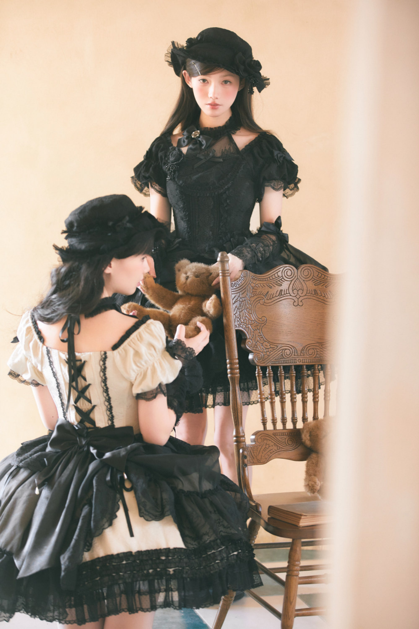 Moon River Lolita Puff Sleeve Top + Vest + Skirt
