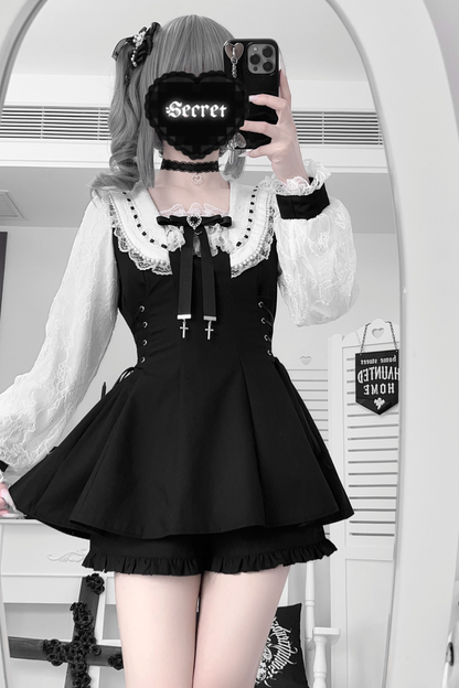 Mine ribbon flared top + shorts